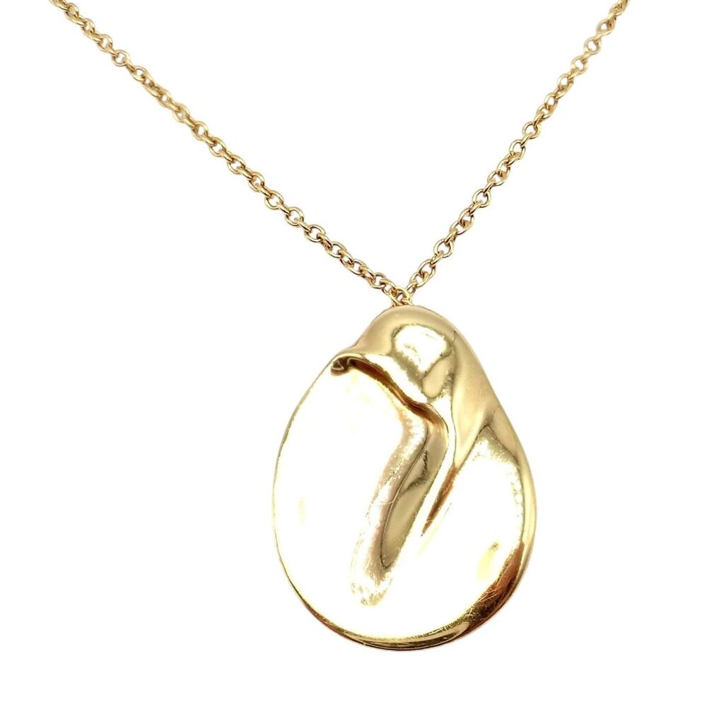 Tiffany & Co Peretti 18k Yellow Gold Madonna Medium Pendant Chain Necklace